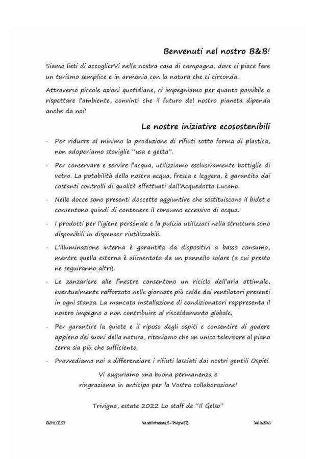 Hostal Il Gelso Trivigno Exterior foto